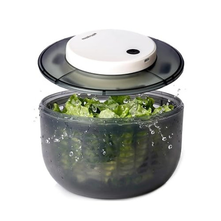 mastrad - Essoreuse À Salade Électrique Rechargeable USB-C 26 cm | Capacité 6 L, séchage automatique, USB-C, jusqu'à 100 utilisa