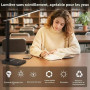 UPXNBOR Lampe de Bureau LED, Lampe de Table pour Lecture et Travail | Confort Visuel, Intensité Réglable, Port USB-A, 5 Températ