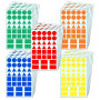 1800 Pieces - Gommettes Autocollantes Formes Géométriques (Cercle, Triangle, Carré, Rectangle) - 5 Couleurs