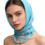 PureBowlic Écharpe carrée à imprimé floral pour femme avec bouton-pression magnétique, tour de cou léger en mousseline de soie p