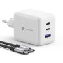NOVOO 100W Chargeur USB-C Rapide，Prise USB C à 3 Ports, Adaptateur Compatible avec iPhone 16 Plus Pro Max, Galaxy PPS 45 W, S24