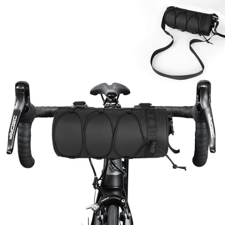flintronic Sac de Guidon de Vélo, Sacoche Cadre À Bandoulière pour VTT, Sac Avant à Bandoulièreavec Cordon Élastique, Accessoire