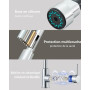 JUNSHENG Robinet de Cuisine, Robinet de Cuisine à Ressort Haute Pression, Chromé, Pivotant à 360 Degrés, en Acier Inoxydable.