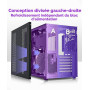 MUSETEX Y6 Boîtier PC, 4 Ventilateurs Non-LED préinstallés, Vue 270° en Verre Trempé, Connectique Type-C, Boîtier PC ATX Mid-Tow