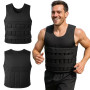 Fitby Gilet lesté 10 kg réglable avec poids amovibles, musculation, noir | Veste lestée pour course, crossfit, calisthénie et st