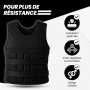 Fitby Gilet lesté 10 kg réglable avec poids amovibles, musculation, noir | Veste lestée pour course, crossfit, calisthénie et st