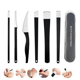 6 Pièces Kit Pédicure pour Pieds, Scalpel Pédicure Outils en Acier Inoxydable avec Étui, Professionnelle et Couteau Lame de Pédi