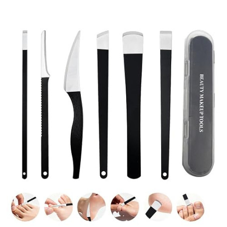 6 Pièces Kit Pédicure pour Pieds, Scalpel Pédicure Outils en Acier Inoxydable avec Étui, Professionnelle et Couteau Lame de Pédi