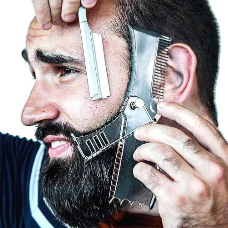 Pochoir de façonnage de barbe pour boucin, moustache, pattes, poils du visage, guide de toilettage pour homme