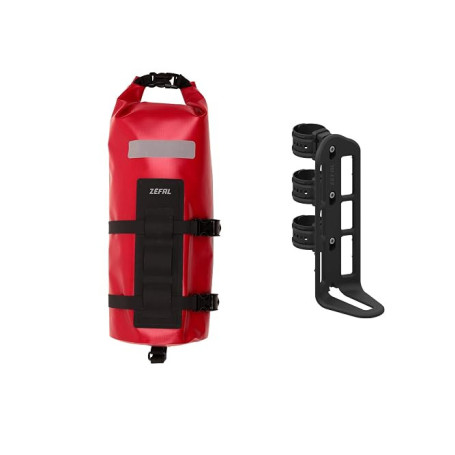 Zéfal ZEFAL Z Adventure Fork Pack Sac Velo de Fourche-Etanche et Léger Cyclisme, Rouge Noir, 6 litres