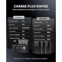 EBL Chargeur de Piles AA AAA 9V NiMH NiCD, PD 20W Chargeur Piles Universel | Rapide Charge, 2 Sortie USB C et Micro USB pour Cha