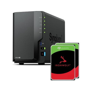Synology DS225+ 2 baies DiskStation NAS (Intel Celeron J4125 Quad-Core, 2 Go Non-ECC DDR4 SODIMM 1 x 2,5 GbE et 1 x 1 GbE RJ-45