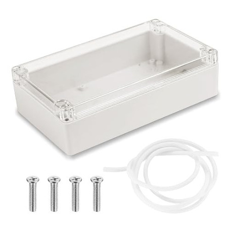 Boîte Étanche Rectangulaire 200 x 120 x 75 mm, Paquet de 1 Boite de Derivation, Boîtier en Plastique avec Couvercle Transparent,
