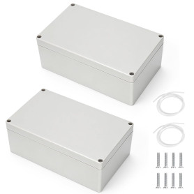 Lot de 2 boîtes de distribution en saillie - Blanc - 200 x 120 x 75 mm - Boîtier ABS étanche IP65 - Boîte de jonction universell