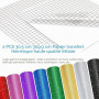 Lot de 8 feuilles de vinyle adhésives à paillettes avec 2 feuilles de transfert, 30,5 x 30,5 cm en vinyle permanent pour la plup