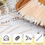 RDNKVB Lot De 500 Cotons-Tiges Avec Manche En Bois，Micro Applicateur, 10 Cm, En Bois Pour Sourcils, Maquillage, Tatouage, Ongles