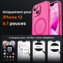 TOCOL Coque pour iPhone 13, Compatible avec MagSafe, Rose Vif | Anneau Magnétique Intégré, Protection de l'objectif Améliorée, R