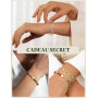JeweBella 4 Pièces Bracelet Femme Or/Argent Bohème Cœur Bracelet Pierre Naturelle Femme Bracelet Chaîne Serpent Ensemble Empilab