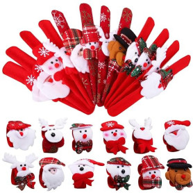 Aneco Lot de 24 bracelets de Noël pour fêtes de Noël Père Noël, bonhomme de neige, renne, ours