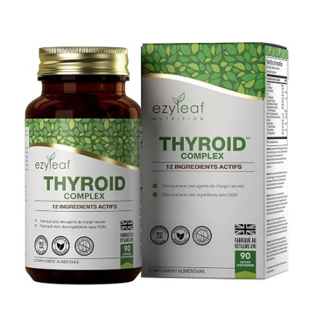 Ezyleaf Complexe Thyroïdien | Supplement Soutien Thyroïdien L Tyrosine Ashwagandha Phenylalanine Iode Zinc Varech Mousse de mer