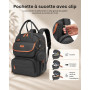 Kono Sac à Dos à Langer Bébé Grande Capacité Maman Papa avec Tapis à Langer | 18 Poches de Rangement, Tapis à Langer Portable, P