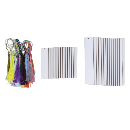 Lot de 30 Marque-pages Vierges par Sublimation, Marque-pages Double Face en MDF avec Pompons Colorés, étiquettes pour Lecteurs, 
