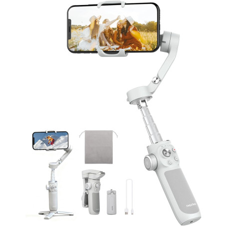 FeiyuTech Vimble 4, Stabilisateur Smartphone Pliable à 3 Axes | Pour VLOG, Reels, YouTube, TikTok et Live Stream, compatible iPh