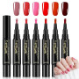 BUTBU Stylo Vernis à Ongles 6 Couleurs, Stylo Nail Art Ongle Pour Femmes | Coffret De ÀOngles Longue Tenue Et Séchage Rapide, St