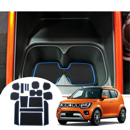GAFAT Suzuki Ignis 2017-2024 2025 Tapis Antidérapants pour Console Centrale, Ignis 2025 Tapis en Caoutchouc Porte-Gobelet, Boîte