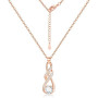ASH'S CHOICE Collier Femme Argent Or Rosé Chaîne Torsadée Ajustable | Collier Plaqué Argent Or 14K Pendentif Goutte Zircone Cade