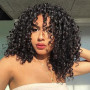 RICHAIR - Tissage Bresilien Boucle 8 Pouces(20.32cm),Tissages Cheveux Humain Lot 3 Pieces,Meches Bresiliennes Naturel Noir 50g/p