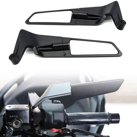 HeyMortoto retroviseur moto embout de guidon, rétroviseur moto embout de guidon, rétroviseurs latéraux Stealth Wind pour Z650 Z9