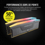 CORSAIR Vengeance RGB RS DDR5 32Go (2x16Go) Jusqu'à 6000MHz AMD Intel RAM | Mémoire pour Ordinateur de Bureau, Compatible AMD EX