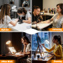 Akynite Lampe Loupe 10X avec Pince et Câble USB, 3 Couleur 10 Luminosité, Loupe Lampe Pince à Led avec Bras Réglable pour Soudur