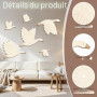 6 Pièces Décorations Muraux pour Chambre d'Enfant Cygne, Sticker Mural Enfants Bebe, Ensemble DIY Bois avec Adhésifs Forts, Déco
