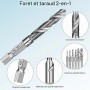6 Pièces Forets Taraudeurs Combinés M3 M4 M5 M6 M8 M10 Kit | Foret Taraudeur avec Tige Hexagonale, Taraudage avec Revêtement Ant