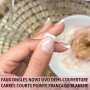 NOVO OVO Lot de 224 faux ongles blancs courts carrés courts et carrés - Zone adhésive - Pour gel souple et acrylique - Unisexe -