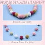 Guirlandes en Boule en Feutre 3Pcs Pom Poms Guirlande | 90 Pompons Guirlande Chambre Enfant 7,8 Pieds de Long pour Enfants Chamb