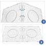 H&W Lot de 4 grands panneaux perforés transparents de 5 mm, avec 4 papiers cadeau (WA3-Z1)
