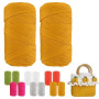 bechoanigel 2 pièces de fil à T-shirt, fil à T-shirt au crochet (chaque 200g/75 m), fil textile doux épais pour crochet T-shirt