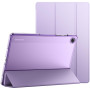 JETech Coque pour Samsung Galaxy Tab A9 Plus 11", Violet Clair | Étui Housse Dos Translucide Fin, Support 3 Volets, Veille/Révei
