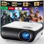 HAPPRUN Vidéoprojecteur Native 1080P avec Bluetooth 5.1 et Son Stéréo Hi‑FI | 4K Compatible・3 Montagearten・200 Zoll・Installation