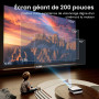 HAPPRUN Vidéoprojecteur Native 1080P avec Bluetooth 5.1 et Son Stéréo Hi‑FI | 4K Compatible・3 Montagearten・200 Zoll・Installation