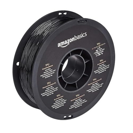 Amazon Basics Filament TPU pour imprimante 3D, 1.75 mm, Noir, bobine de 1 kg