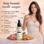 Huile de Fenugrec pour Poitrine, Fesses, Hanches, Acné, Cheveux | 100% naturelle, nouvelle odeur de Rose, bio (50 ml)