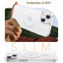 Opkiegrn Coque pour iPhone 13/iPhone 14 avec 2 Verre Trempé - Blanc | Magnétique, Compatible avec MagSafe, Antichoc, Antirayures