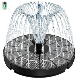 SZMP Fontaine Solaire Flottante 3.5W avec Batterie 2000mAh, Solaire Flottant Extérieur Fontaine Pompe Bassin Solaire avec 8 Buse