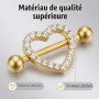 UJBVCX 9 Pièces Piercing Téton Piercing Mamelon, Acier Inoxydable Piercing Langue, Acier Chirurgical Barbells Bijoux de Piercing