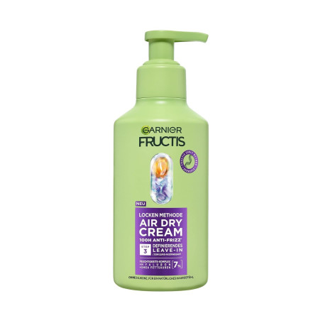 Garnier Fructis Locken Methode Air Dry Cream, sans rinçage pour tous les types de boucles avec 7% de complexe hydratant, 260 ml
