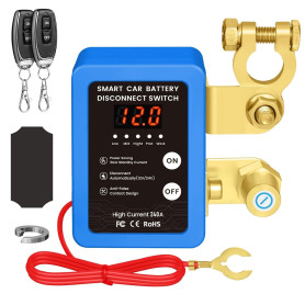 Coupe Circuit Batterie 12V, Coupe Circuit, Disjoncteur de Batterie Télécommandé Sans Fil, Interrupteur D'arrêt Automatique avec 
